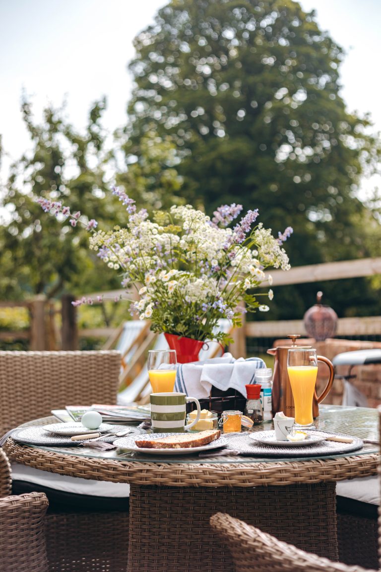 Alfresco dining for each cottage